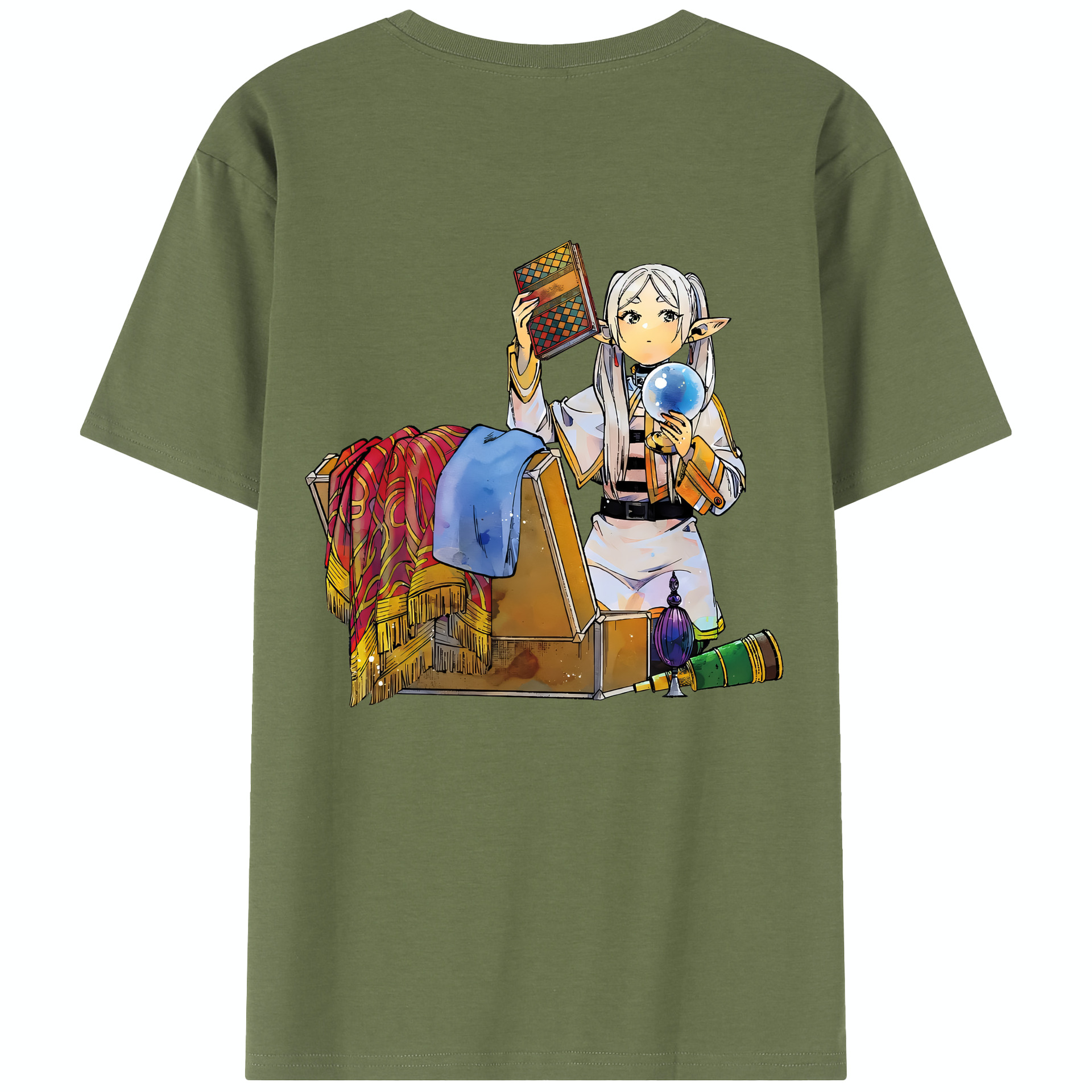 （画像用） 葬送のフリーレン Frieren 綿100％半袖Tシャツ（背面プリント）